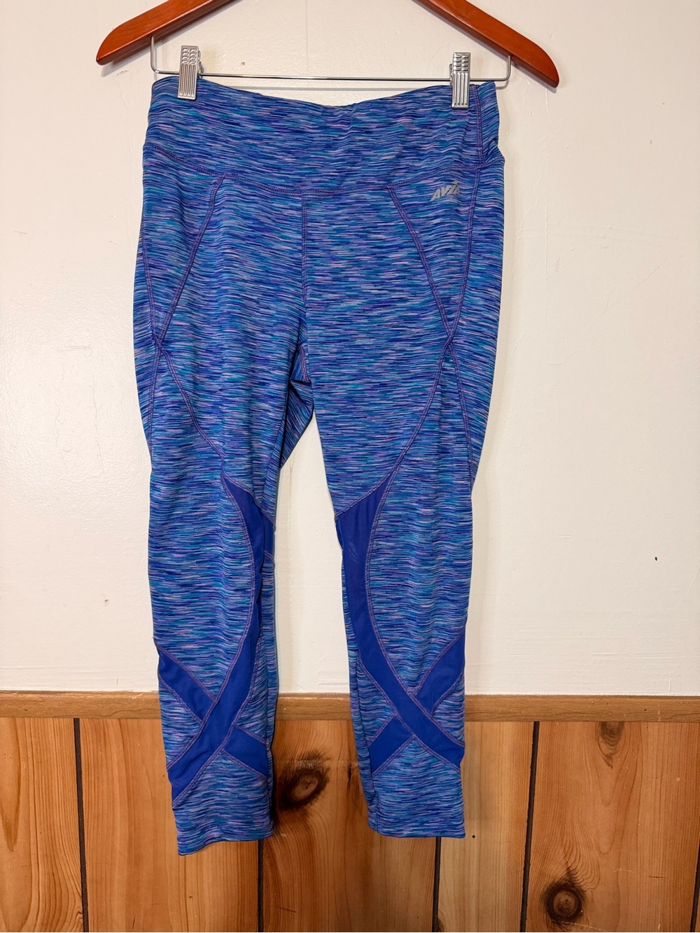 Avia Blue & Purple Space-Dye Capri Leggings